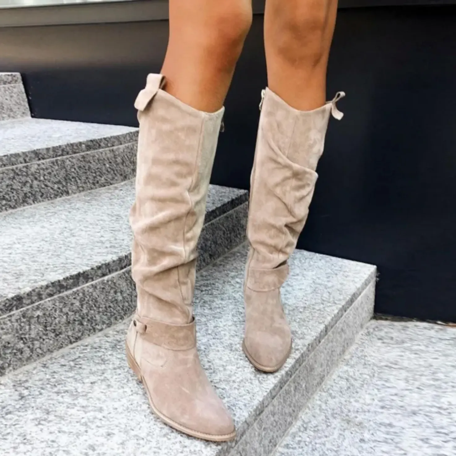 Women's Cowboy Low Heels High Boots | Walking