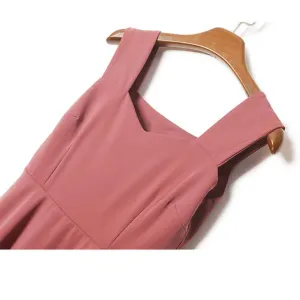 Women's Dress Waist Slim Fashion All-match Retro Suspender Dress