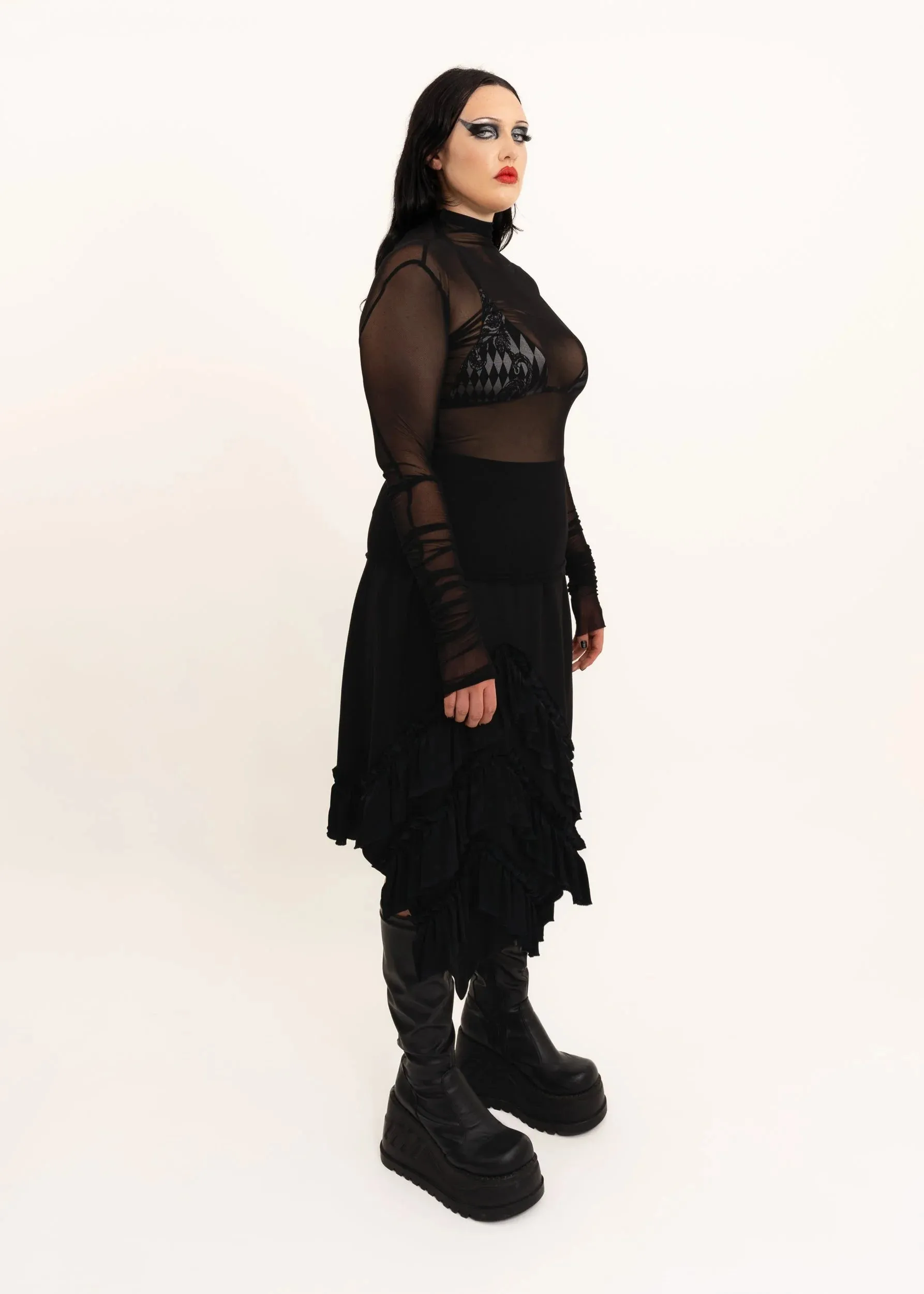 Wool Fray Skirt- one of a kind