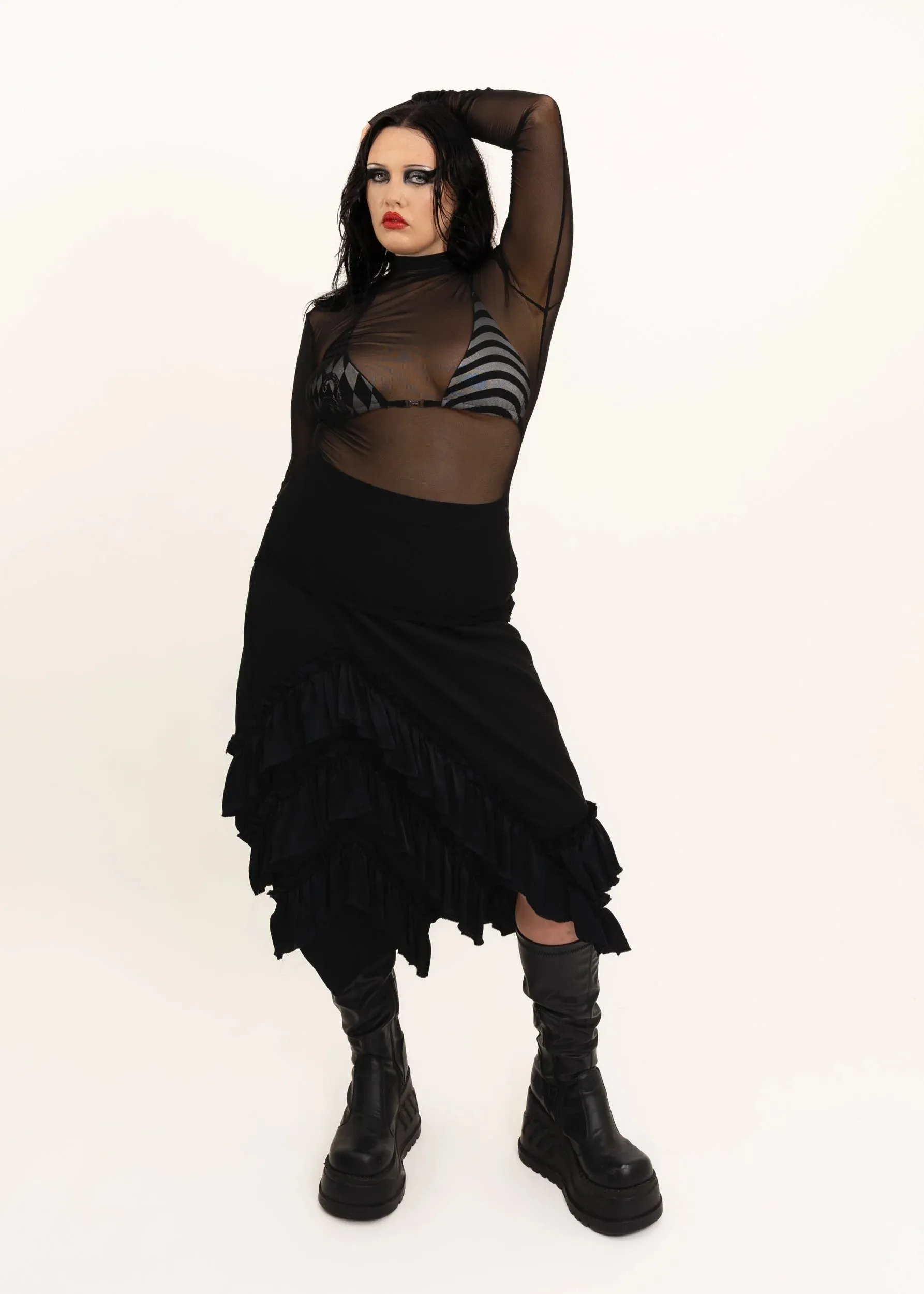 Wool Fray Skirt- one of a kind