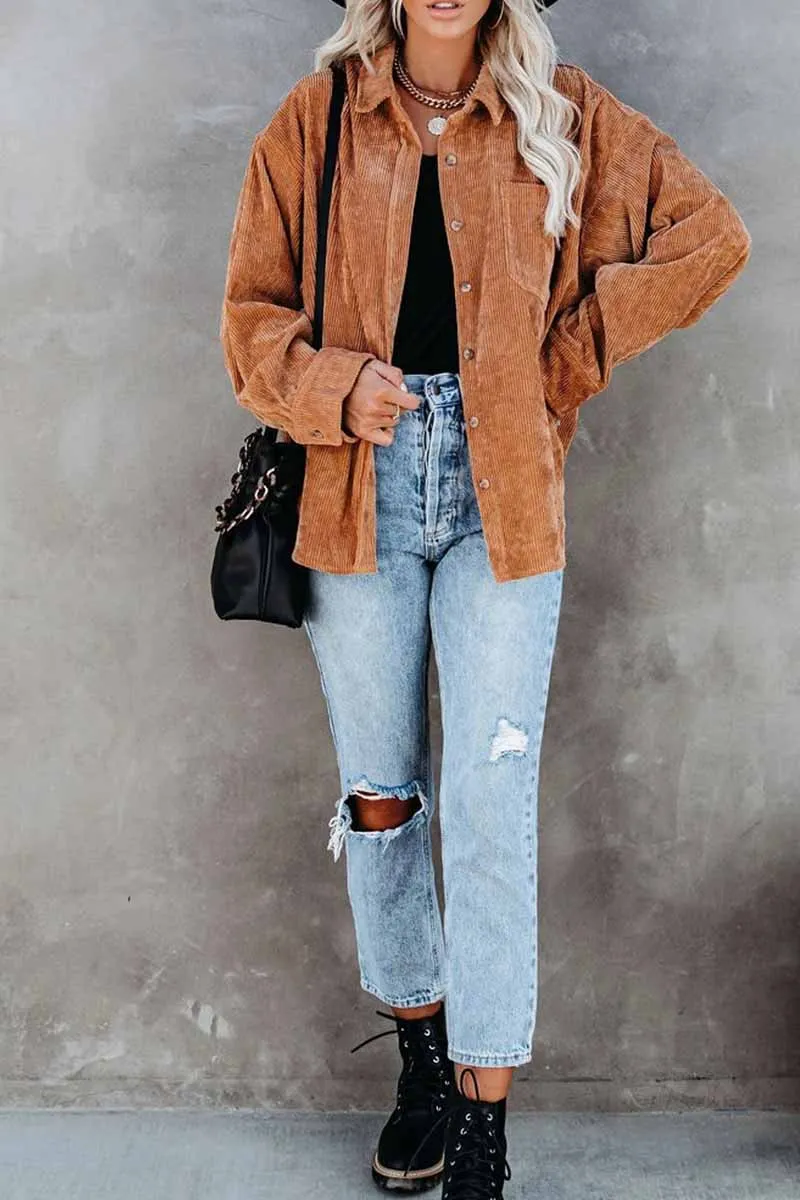 Xieyinshe Xieyinshe Solid Color Loose Pit Shirt Tops