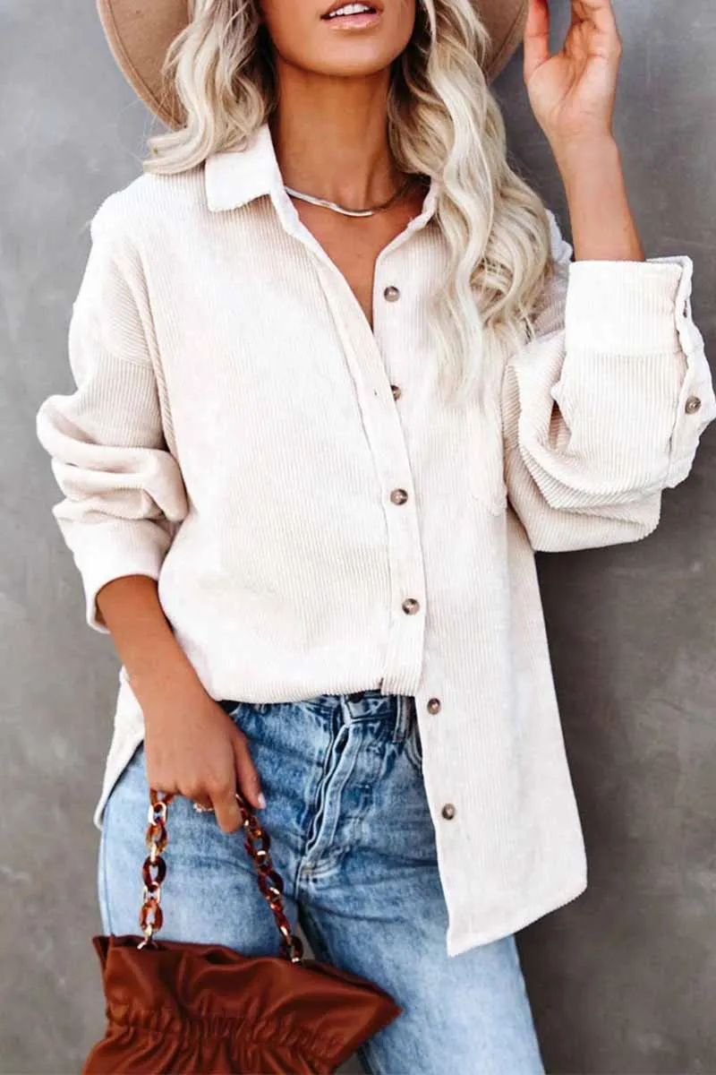 Xieyinshe Xieyinshe Solid Color Loose Pit Shirt Tops