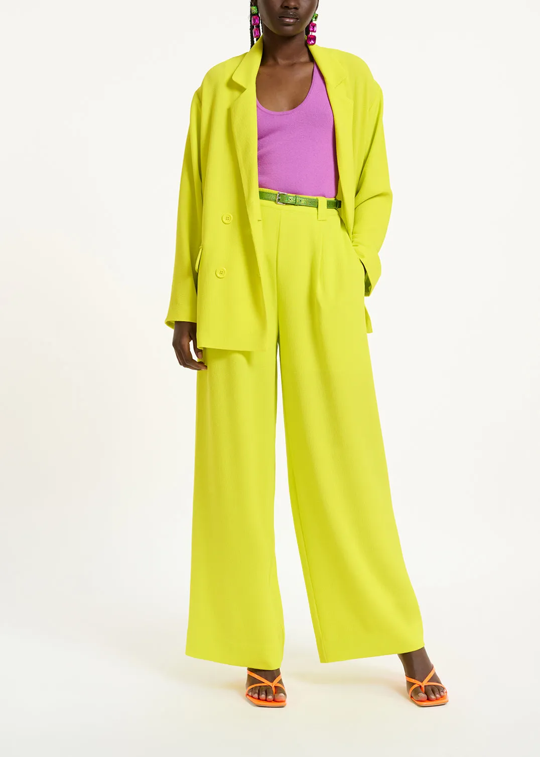 Yellow wide-leg pants