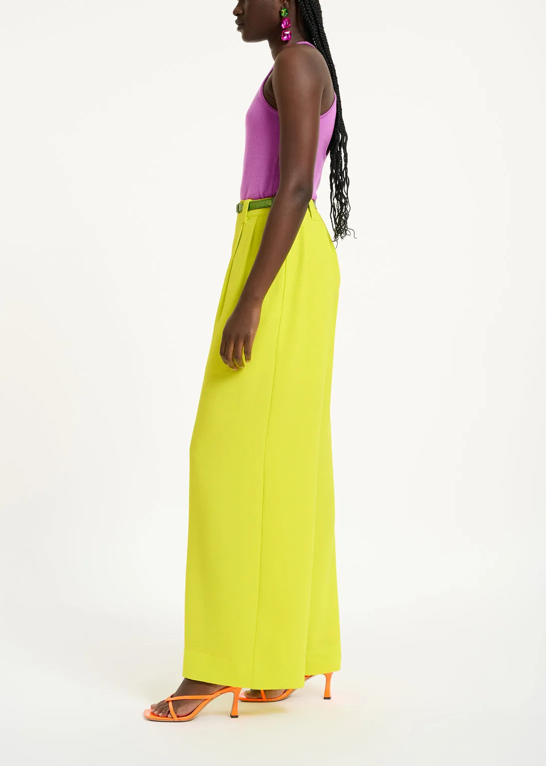 Yellow wide-leg pants