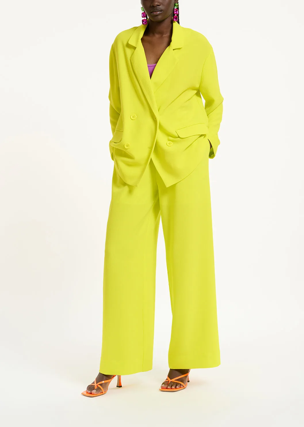 Yellow wide-leg pants