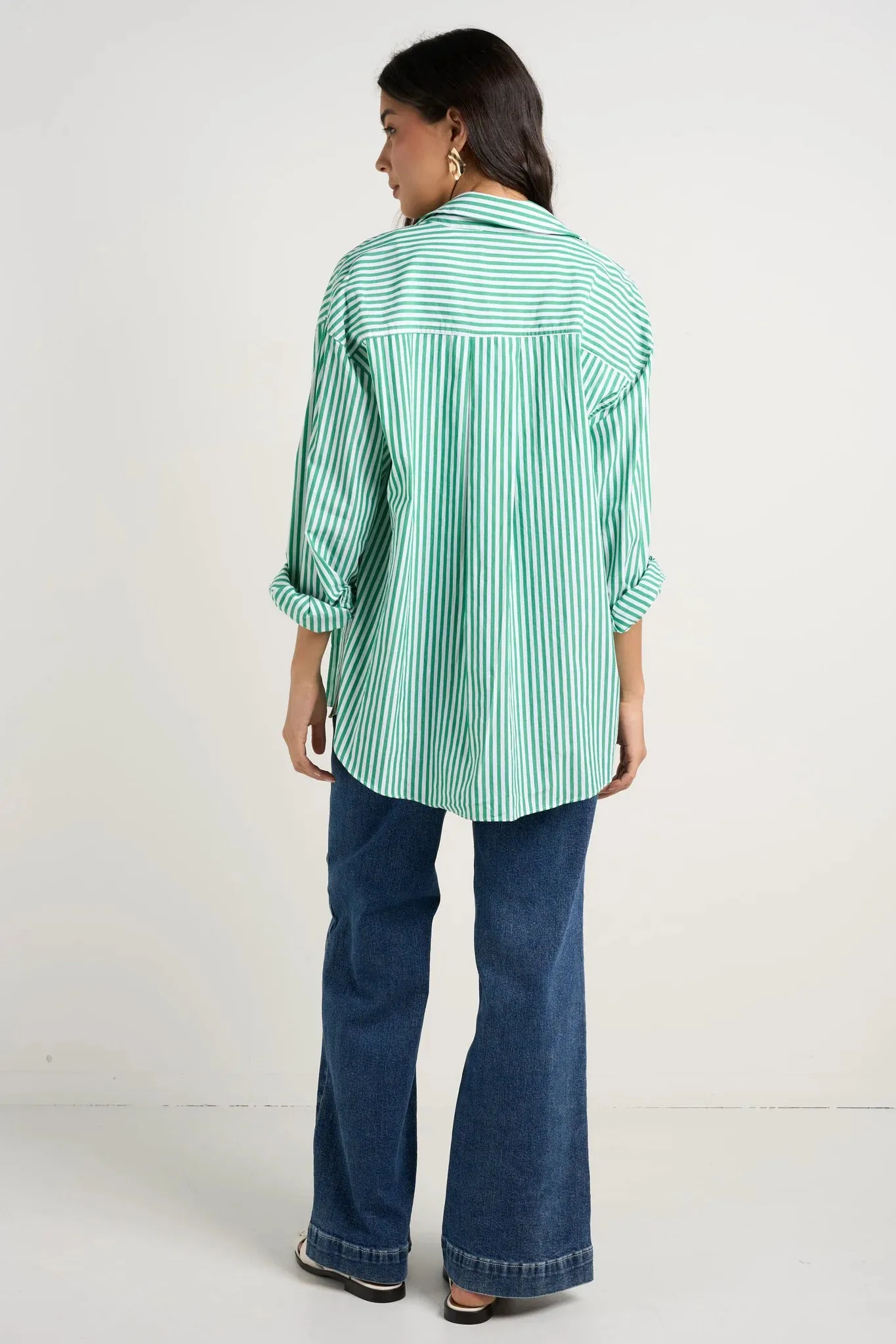 You Got This - Green Stripe Oversized Shirt