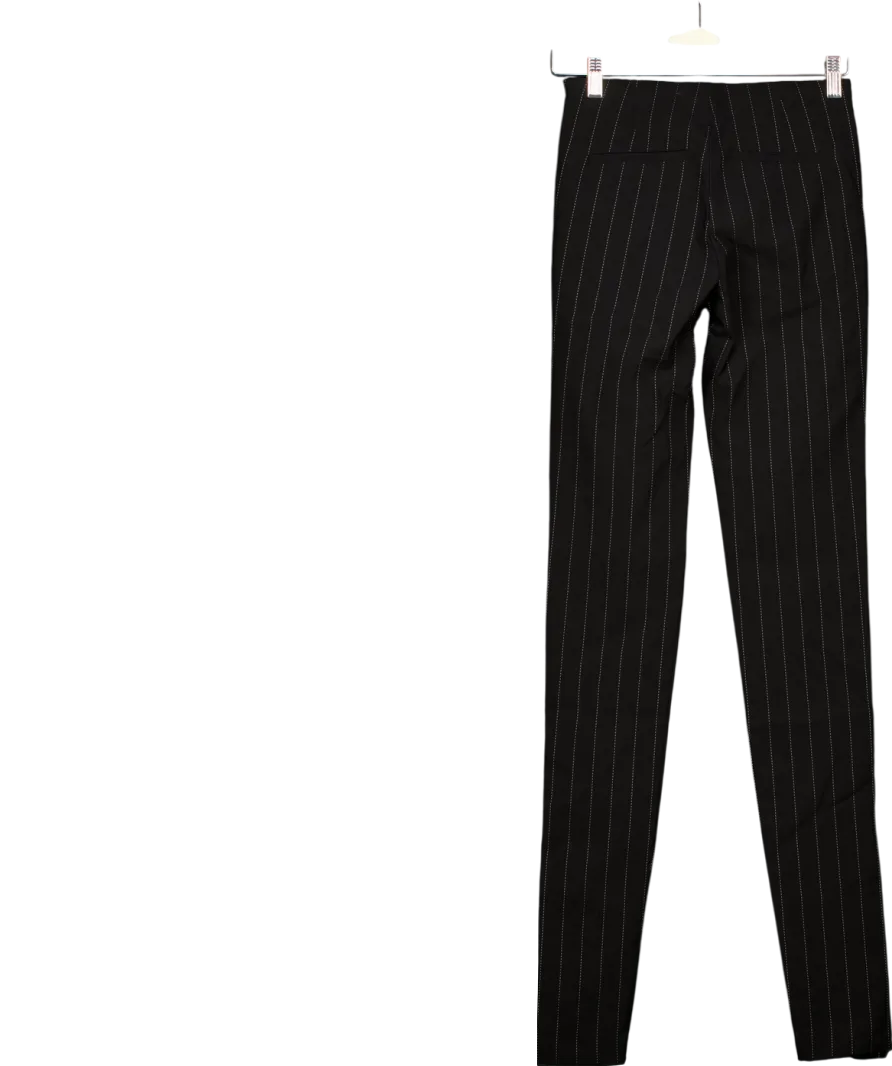 ZARA Black Tailored Pin-Striped Trousers UK XS
